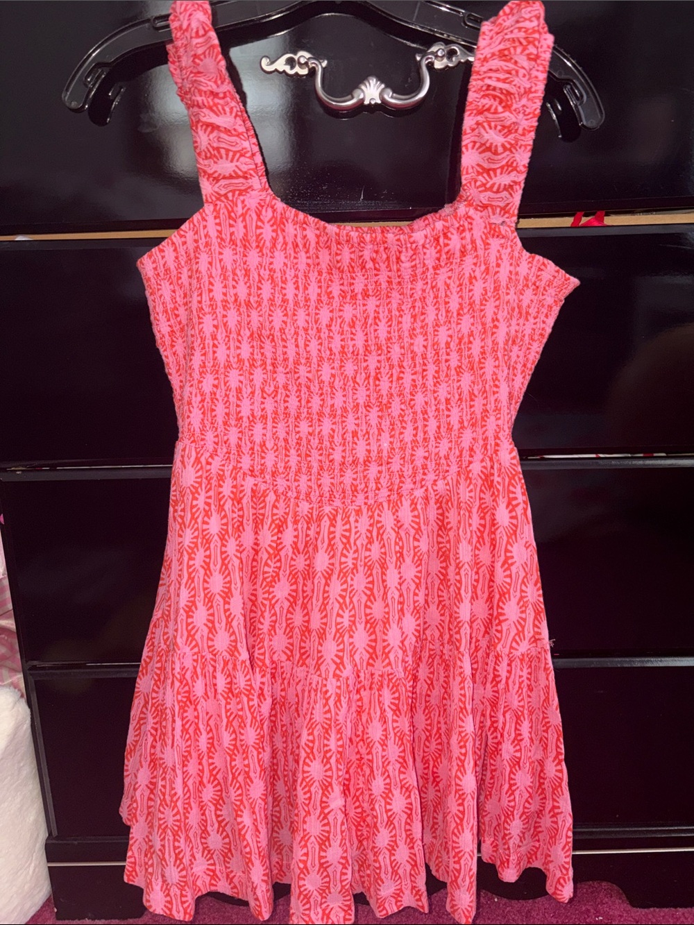 Free People Pink Coral Patterned Mini Dress